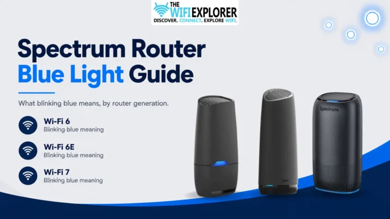 Spectrum router blinking blue light guide by Wi-Fi model