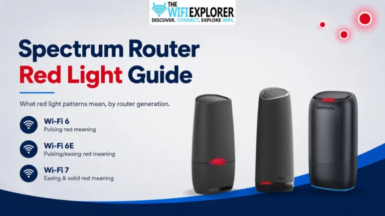 Spectrum router red light patterns by Wi-Fi model, pulsing, easing, and solid.