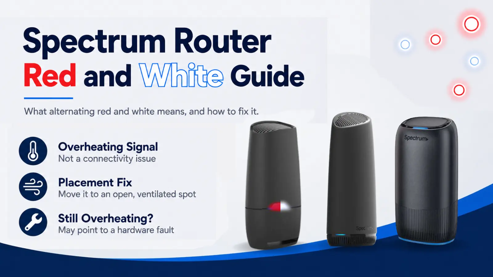 Spectrum Router Red and White Light: Meaning, Causes, & How to Resolve Spectrum router red and white overheating light guide