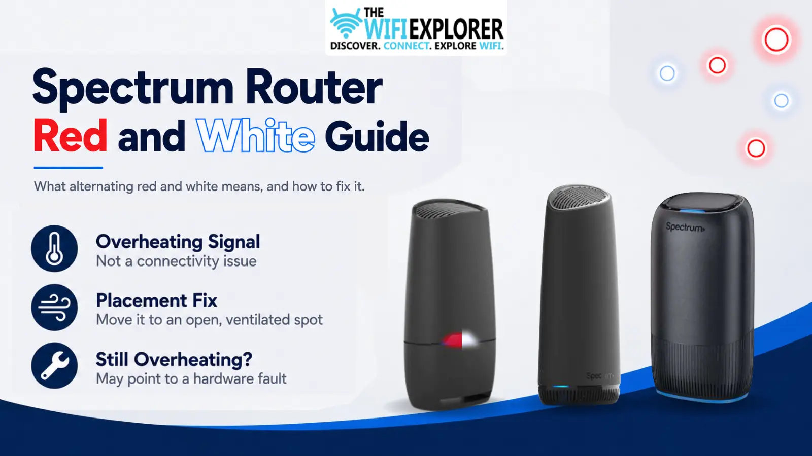 Spectrum Router Red and White Light: Meaning, Causes, & How to Resolve Spectrum router red and white overheating light guide.